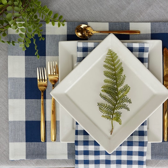 DII® Reversible Gingham & Buffalo Check Placemat Set